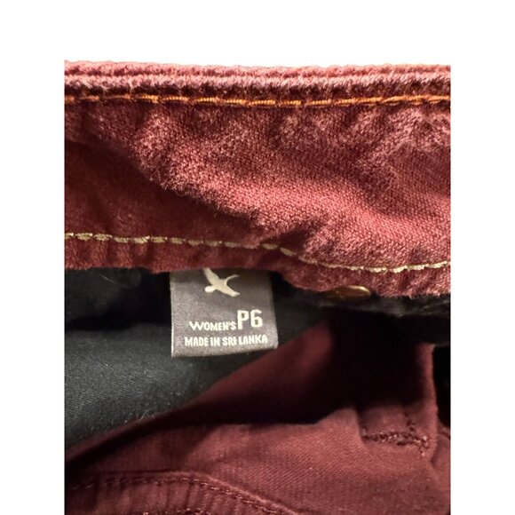 Eddie Bauer Womens Burgundy Corduroy Pants Size P6 Slim Fit - Picture 6 of 10